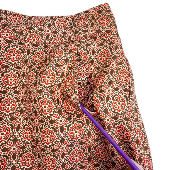 Banana Republic Silk Blend Skirt Geometric Medallian Posh Career Fall Spice 4 - Picture 4 of 14